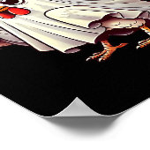 Chicken Ghost Ultrygeist Funny Halloween Farmer Poster (Hoek)