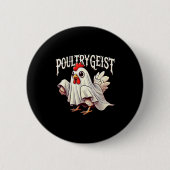 Chicken Ghost Ultrygeist Funny Halloween Farmer Ronde Button 5,7 Cm (Voorkant)