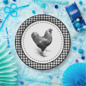 Chicken Gingham Papieren Bordje (Feest)