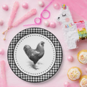 Chicken Gingham Papieren Bordje (Feest)