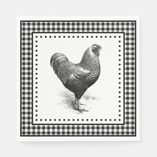 Chicken Gingham Servet (Voorkant)