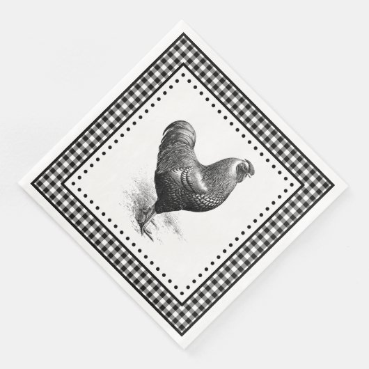 Chicken Gingham Servet (Hoek)