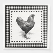 Chicken Gingham Servet (Voorkant)