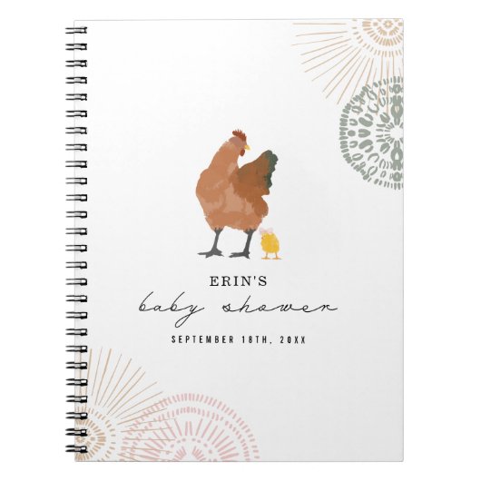 Chicken Girl Baby shower Pink Sage Notitieboek (Voorkant)