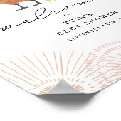 Chicken Girl Baby shower Pink Welkom Poster (Hoek)