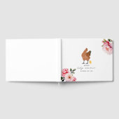 Chicken Girl Baby shower Roze Bloemen Gastenboek (Volledig)