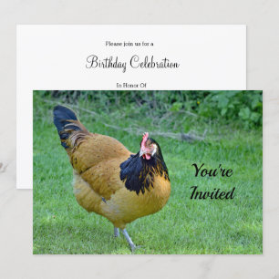 Chicken Gold en Black Vorwerk Photo Birthday Kaart