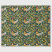 Chicken Golden middeleeuwse bloemenpatroon Cadeaupapier (Vlak)