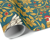 Chicken Golden middeleeuwse bloemenpatroon Cadeaupapier (Rol Hoek)