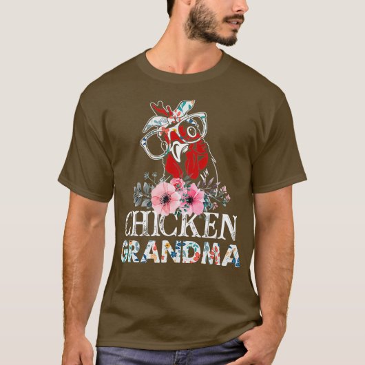 Chicken Grandma Floral T-shirt (Voorkant)