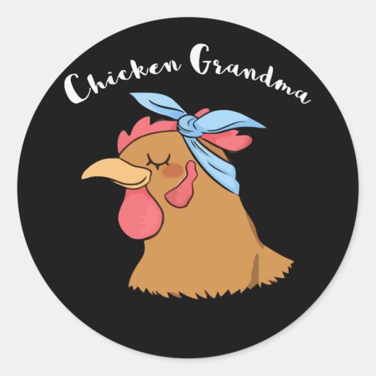 Chicken Grandma Ronde Sticker (Voorkant)