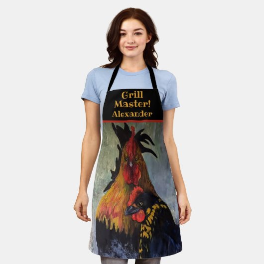 Chicken Grill Master gepersonaliseerd Schort (Gedragen)