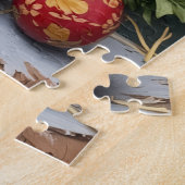 Chicken Guarding Christmas Eggs Rustic Hat Legpuzzel (Zijkant)