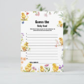 Chicken Guess De Baby Voedsel Baby shower Spel Kaa Kaart (Staand voorkant)