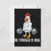 Chicken Gym Gewichtstraining De strijd is echt Kaart (Voorkant)