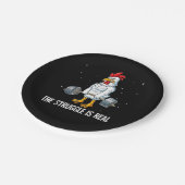 Chicken Gym Gewichtstraining De strijd is echt Papieren Bordje (Gekanteld)