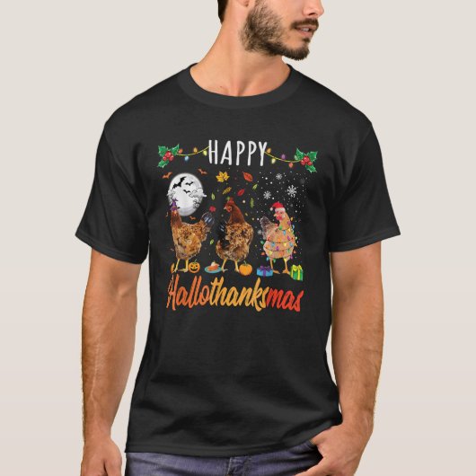 Chicken HalloThanksMas Halloween Autumn Christmas  T-shirt (Voorkant)