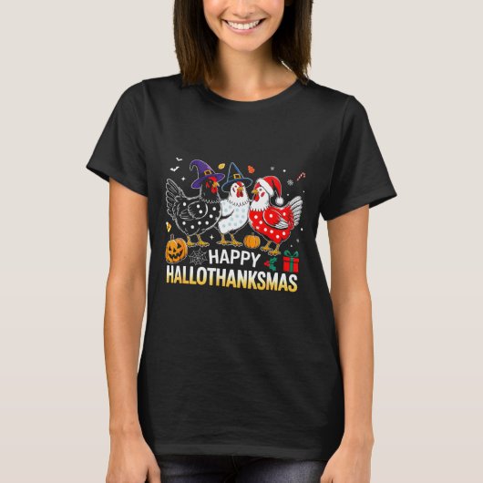 Chicken Halloween Thanksgiving Funny Happy Halloth T-shirt (Voorkant)