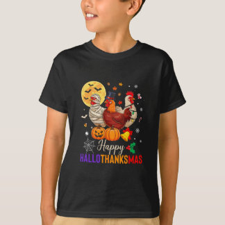 Chicken Halloween Thanksgiving Xmas Happy Hallotha T-shirt