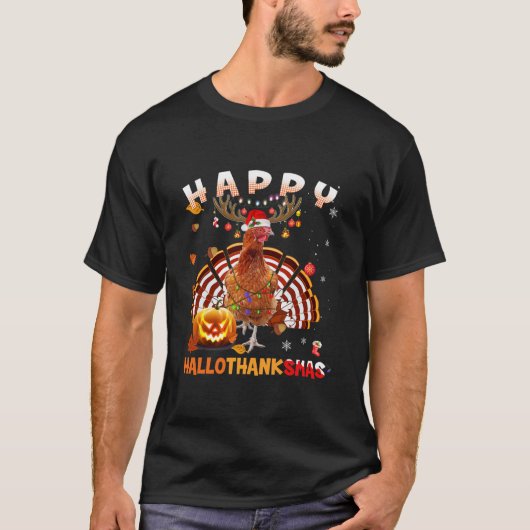 Chicken Happy Hanksmas Halloween T-shirt (Voorkant)