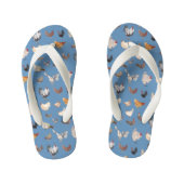 Chicken Happy in Blue Kinder Teenslippers (Voetbed)