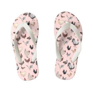 Chicken Happy in Pink Kinder Teenslippers