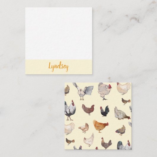 Chicken Happy Notecards Notitiekaartje (Voorkant / Achterkant)
