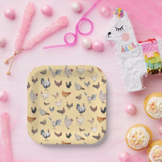 Chicken Happy Paper & Party-Borden Napkins Papieren Bordje (Feest)