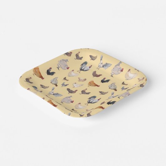 Chicken Happy Paper & Party-Borden Napkins Papieren Bordje (Gebogen)