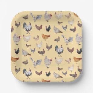 Chicken Happy Paper & Party-Borden Napkins Papieren Bordje