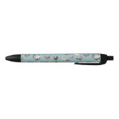 Chicken Happy Patroon Blue Gray Zwarte Inkt Pen (Bodem)