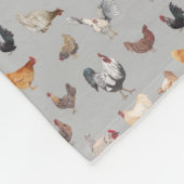 Chicken Happy-patroon Fleece Deken (Hoek)