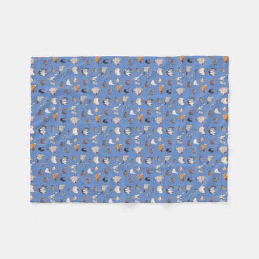 Chicken Happy-patroon Fleece Deken (Voorkant (Horizontaal))