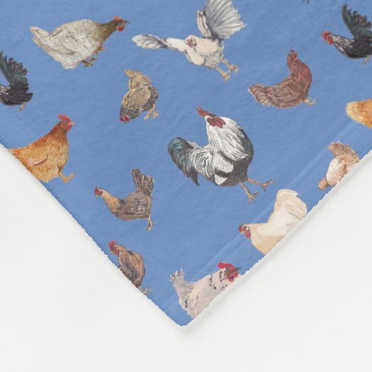 Chicken Happy-patroon Fleece Deken (Hoek)