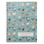 Chicken Happy-patroon groen-grijs Notitieboek (Voorkant)