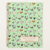 Chicken Happy-patroon Light Green Planner (Voorkant)