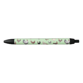 Chicken Happy-patroon Light Green Zwarte Inkt Pen