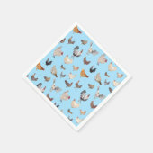 Chicken Happy patroon op Blauw Servet (Hoek)