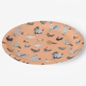 Chicken Happy-patroon op strand Papieren Bordje (Gekanteld)