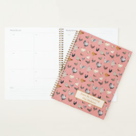 Chicken Happy Patroon Roos Roze Planner