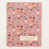 Chicken Happy Patroon Roos Roze Planner (Voorkant)