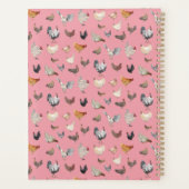 Chicken Happy patroon Roze Planner (Achterkant)