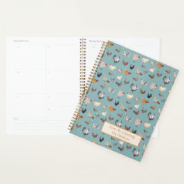 Chicken Happy Patroon Slate Gray Planner
