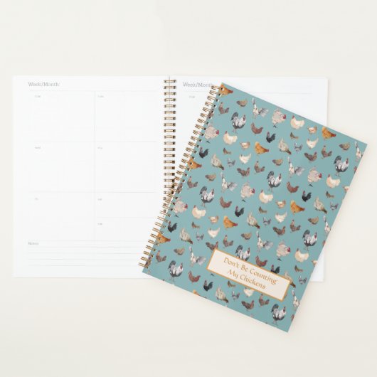 Chicken Happy Patroon Slate Gray Planner (Display)