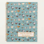 Chicken Happy Patroon Slate Gray Planner (Voorkant)