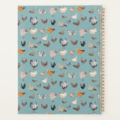 Chicken Happy Patroon Slate Gray Planner (Achterkant)