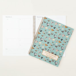 Chicken Happy-patroon Warm Grey Planner