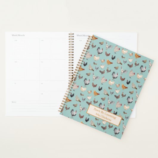 Chicken Happy-patroon Warm Grey Planner (Display)