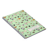Chicken Happy pattern light green Notitieboek (Rechterzijde)