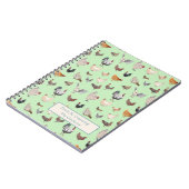 Chicken Happy pattern light green Notitieboek (Linkerzijde)